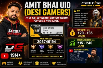 Amit Bhai UID Desi Gamers Free Fire profile and biography 2026