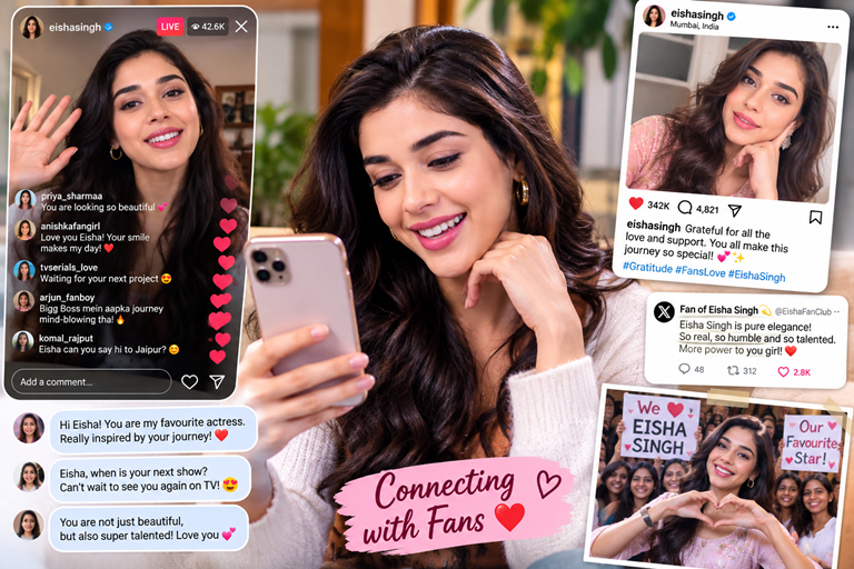 Eisha Singh interacting with fans on social media