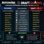 RotoWire vs Draft Sharks comparison dashboard for fantasy football in 2026