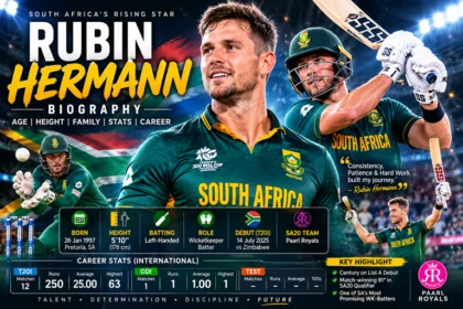 Rubin Hermann batting for South Africa during an international T20 match