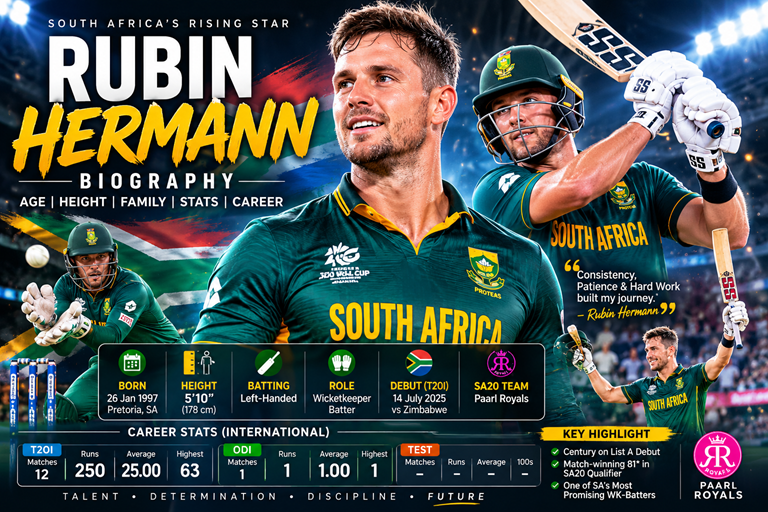 Rubin Hermann batting for South Africa during an international T20 match