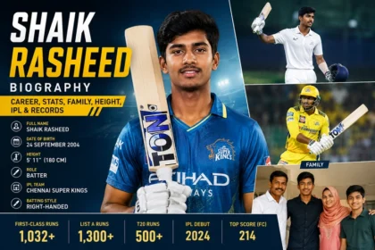 Shaik Rasheed Biography Career, Stats, Family, Height, IPL & Records