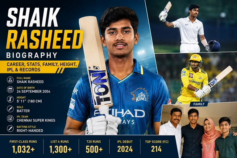 Shaik Rasheed Biography Career, Stats, Family, Height, IPL & Records