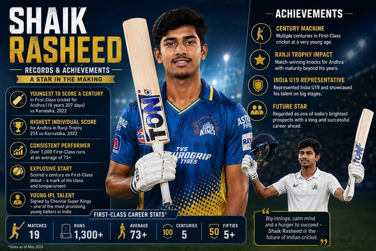 Shaik Rasheed Records & Achievements