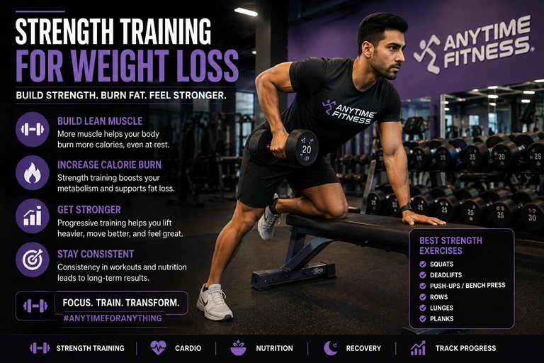Strength training workout for weight loss inspired by Anytime Fitness