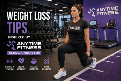 Weight loss tips inspired by Anytime Fitness training programs with a person exercising in a modern gym